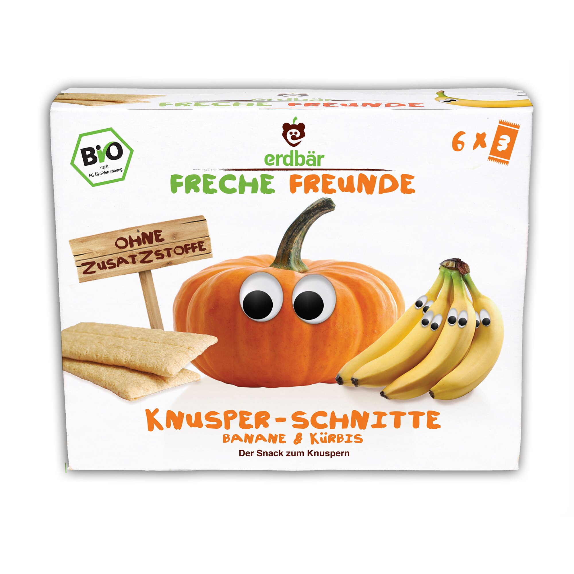 Gustare crocanta cu banane si dovleac bio Erdbar, 84g, de la 1 an