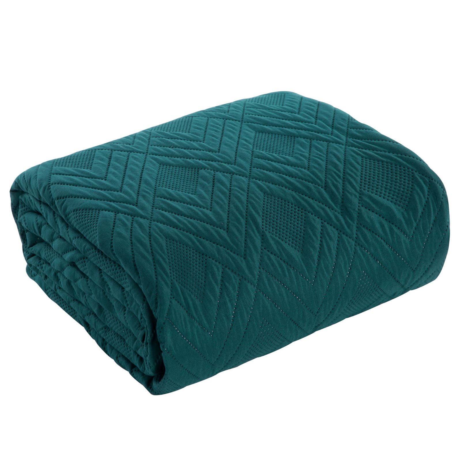 Cuvertura de Pat decorativa, Eurofirany, 220x240, ALARA-1, Turcoaz inchis