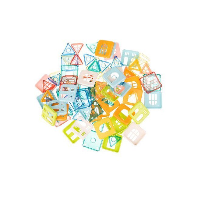 Set de constructie cu blocuri magnetic educativ pentru copii, 328 piese, multicolor