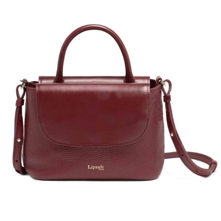 Poseta dama Lipault Invitation cu portofel, Visiniu, 23.8 x 18.2 x 10 cm