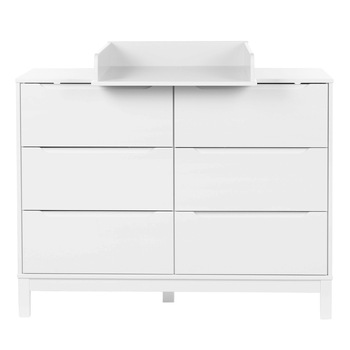 Comoda Childhome Jota 118.1x73.3x100.2 cm cu masa de infasat, MDF Alb Comoda Childhome Jota 118.1x73.3x100.2 cm cu masa de infasat, MDF Alb