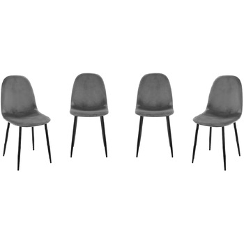 Set 4 scaune Kring Miles, material textil, Gri Set 4 scaune Kring Miles, material textil, Gri