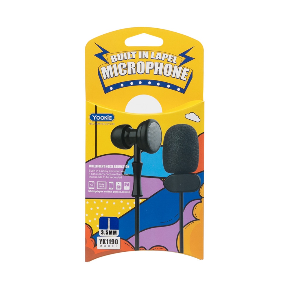 Casti mobile Yookie YK1190, clips pentru microfon, tip C, negre