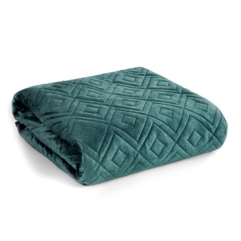 Cuvertura de Pat decorativa, Eurofirany, 220x240, ARIEL-3, Turcoaz inchis Cuvertura de Pat decorativa, Eurofirany, 220x240, ARIEL-3, Turcoaz inchis