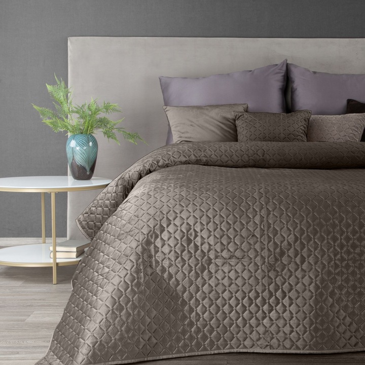 Cuvertura de Pat decorativa, Eurofirany, 170x210, DIMON, Bej inchis