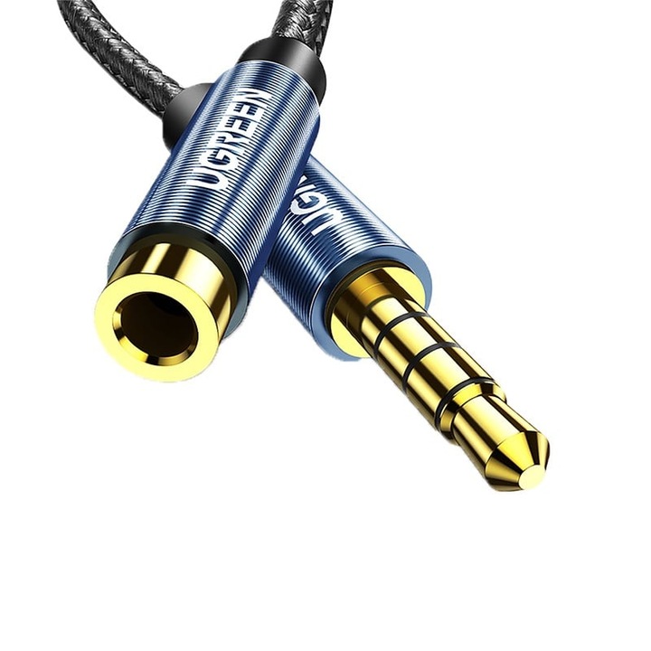 Cablu extensie UGREEN AV118 Jack 3.5 mm tata la Jack 3.5 mm mama, 2m, Albastru