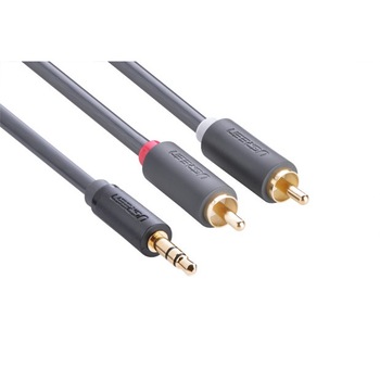 Cablu UGREEN AV102 2x RCA tata la Jack 3.5mm tata, 2m, Negru Cablu UGREEN AV102 2x RCA tata la Jack 3.5mm tata, 2m, Negru