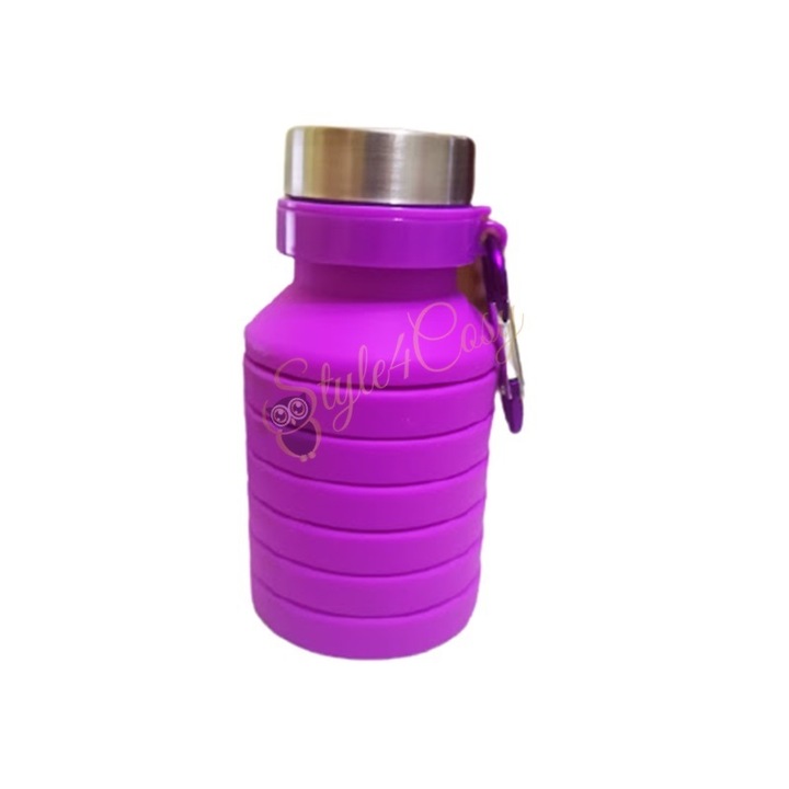 Üveg kulacs, szabadtéri tevékenségekhez, 550 ml, Liliac