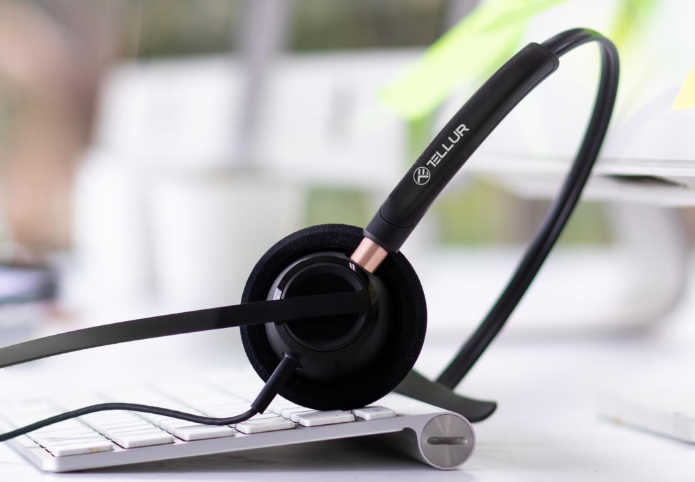 TELLUR Voice 520 Cuffie Con Microfono Per PC – Binaurali, Cancellazione Rumore ENC, USB E Quick Disconnect – Per Ufficio E Call Center - 3