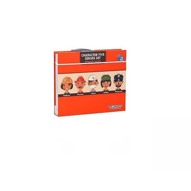 Puzzle 2 in 1 Carte Magnetica Meserii, 70 piese