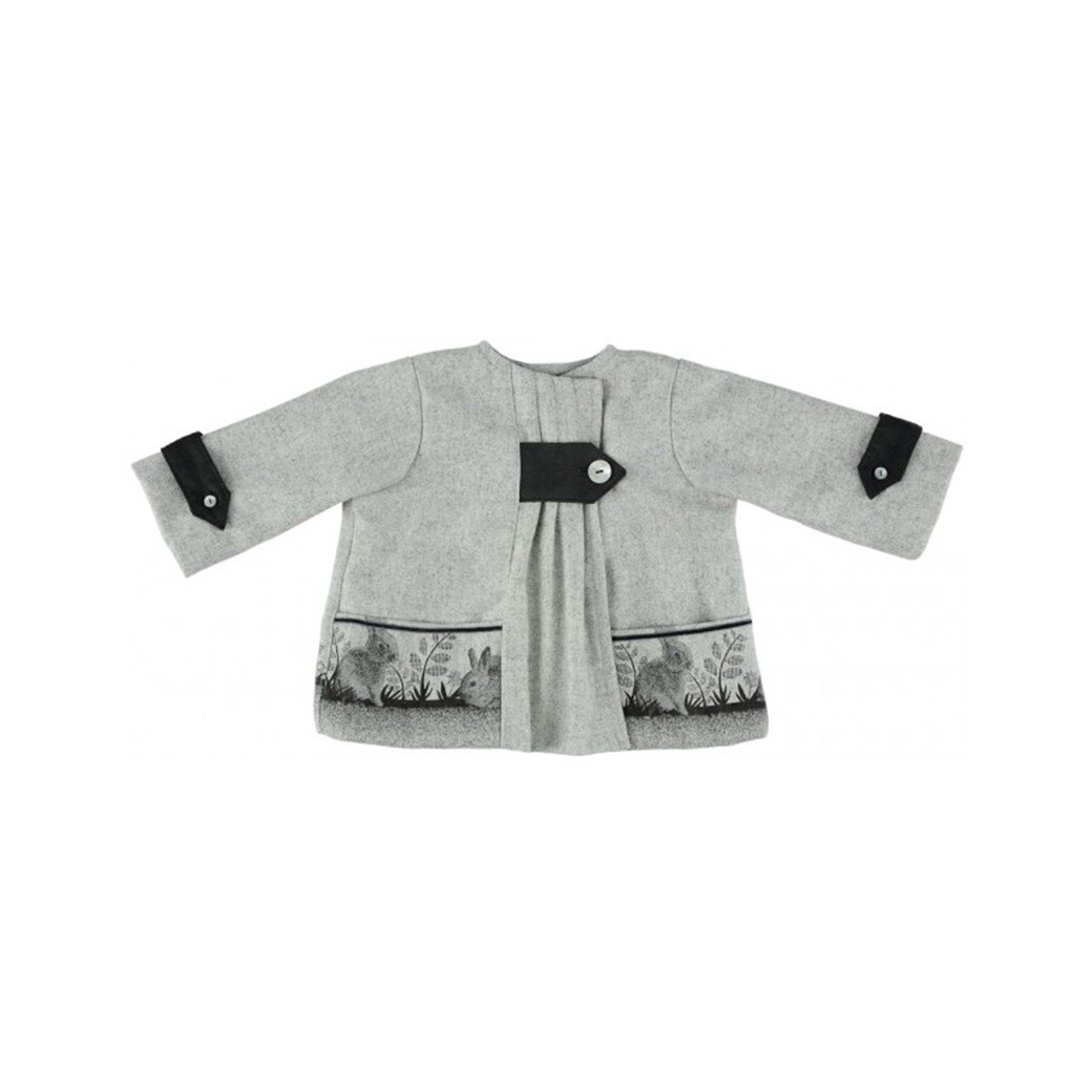 Palton Eponime cu imprimeu iepure din lana, 4 ani, 104 cm