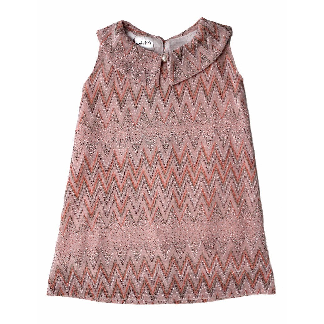 Rochie de ocazie Noah's Kids cu model zig-zag si fir auriu