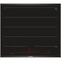 Plita incorporabila Bosch PXY675DE3E, Inductie, 4 zone de gatit, 17 trepte de putere, FlexInduction, PerfectCook, PrefectFry, PowerBoost, 60 cm, Negru
