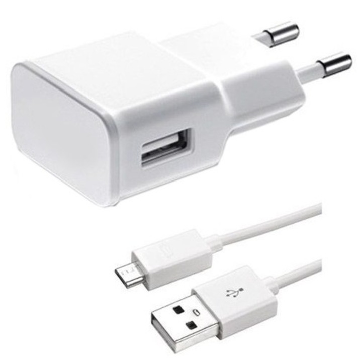 Мрежово зарядно устройство DeTech Тravel 5V/2A 220V, Универсално, 1 x USB, С кабел Micro USB - 14720