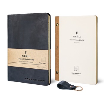 Set Agenda Din Piele Neagra, Zuriell Starter A5, Personalizata, Reutilizabila, 1 Rezerva, 1 Breloc - Liniar Set Agenda Din Piele Neagra, Zuriell Starter A5, Personalizata, Reutilizabila, 1 Rezerva, 1 Breloc - Liniar