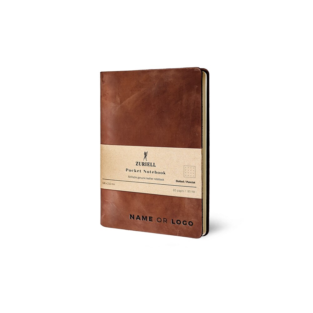Agenda Din Piele Maro, Zuriell Pocket A6, Personalizata, Reutilizabila - Punctat