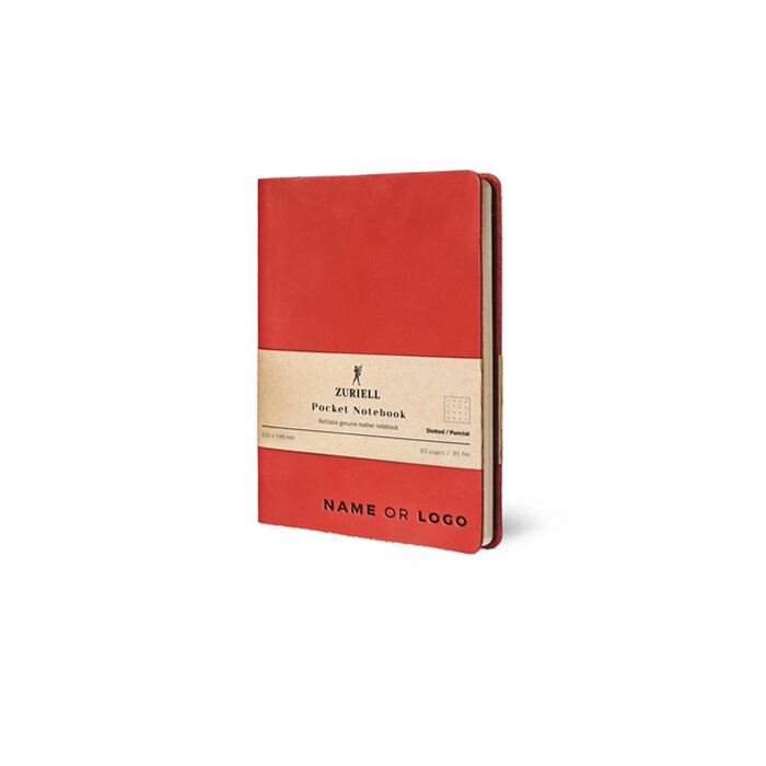 Agenda Din Piele Rosie, Zuriell Pocket A6, Personalizata, Reutilizabila - Punctat