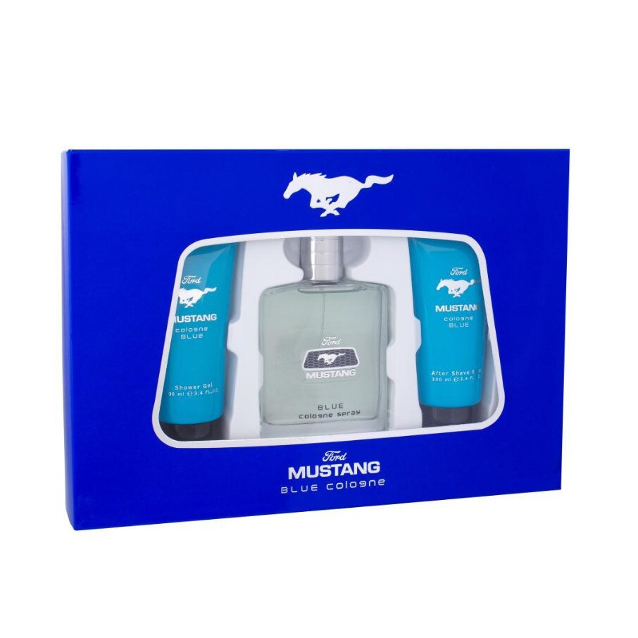 Set Barbati Ford Mustang Blue Apa de toaleta 100 ml, Gel de dus 100 ml, Balsam dupa barbierit 100 ml