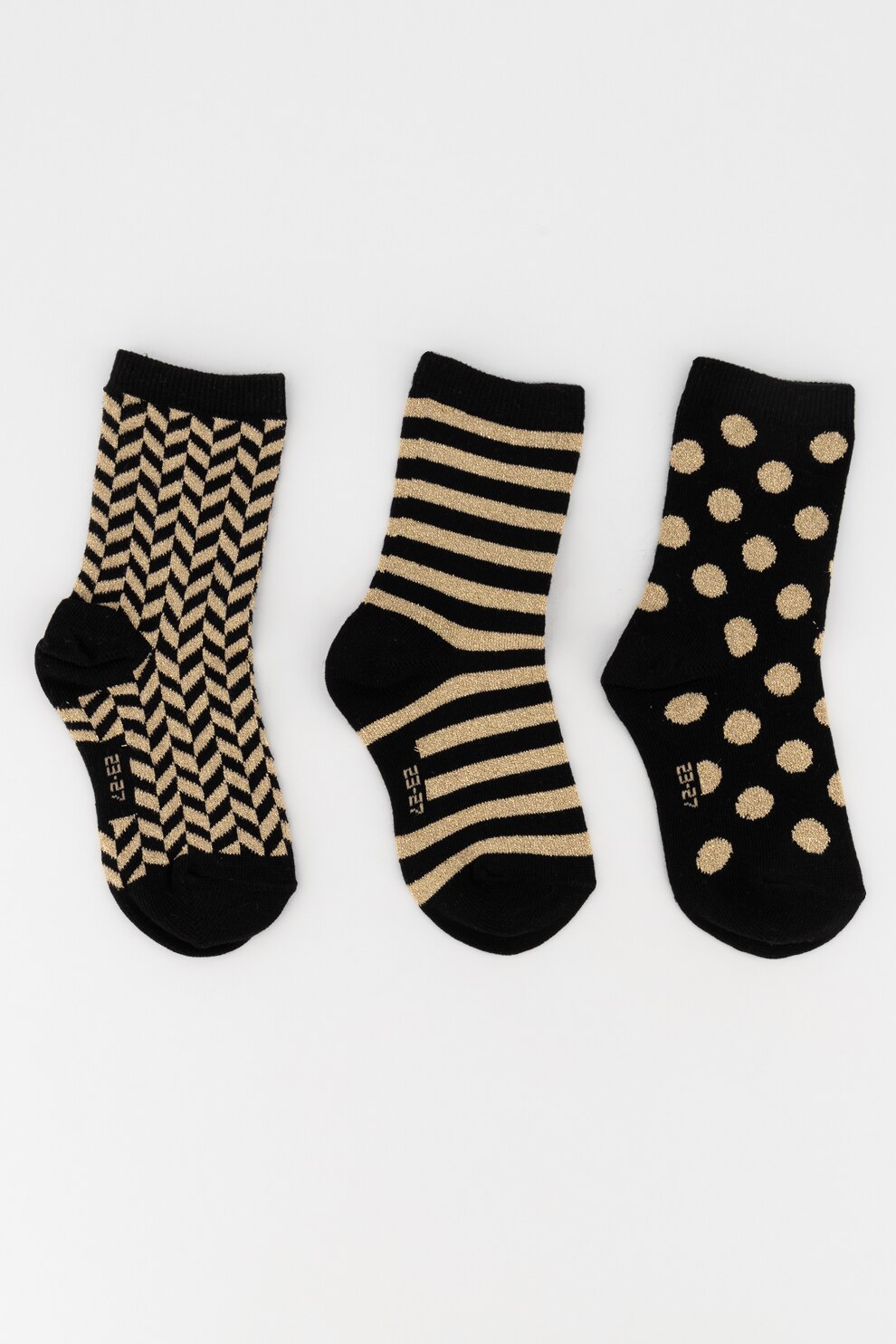 Original Marines, Set de soseste scurte cu imprimeu - 3 perechi, Negru/Auriu