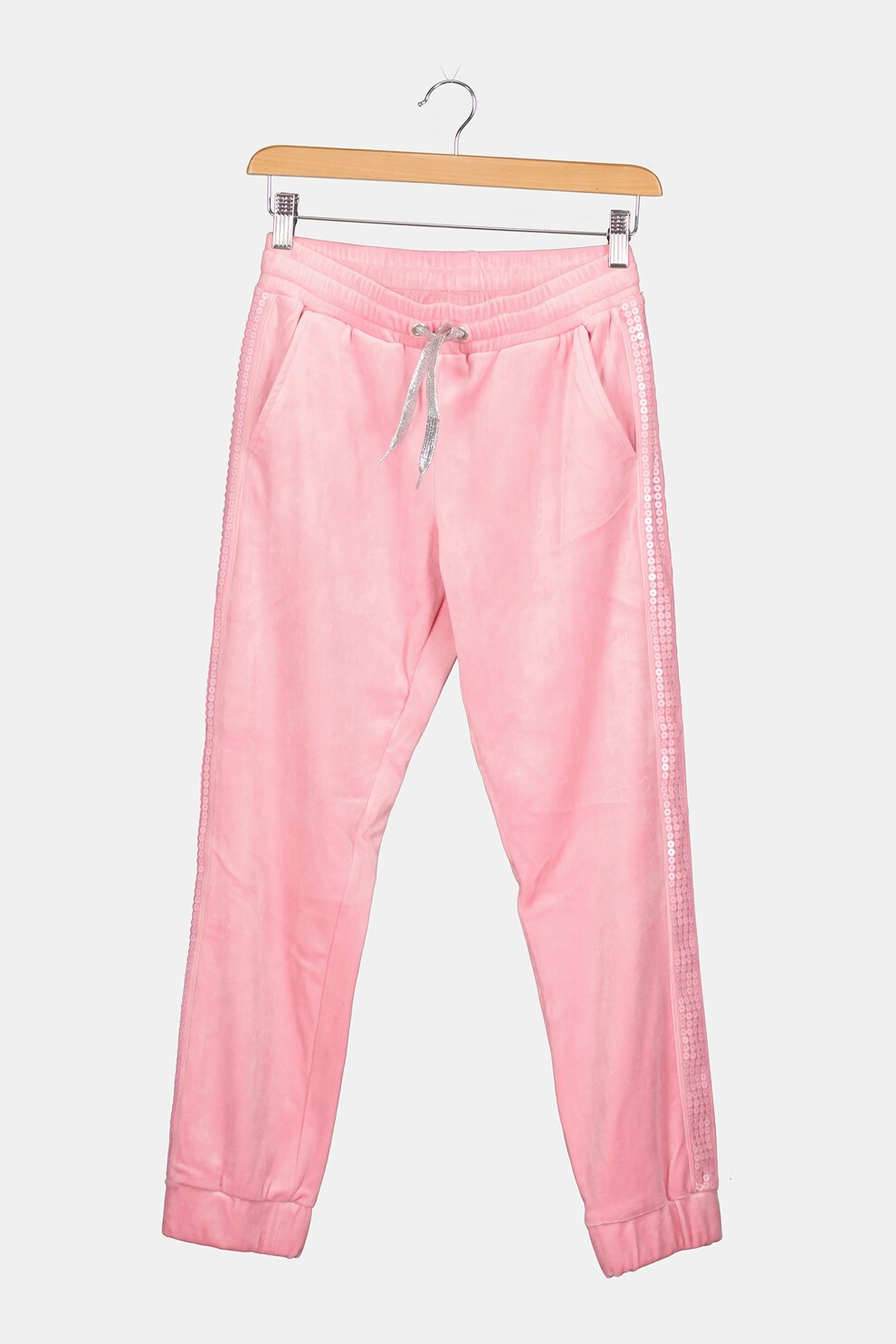 Original Marines, Pantaloni sport cu snur de ajustare si aspect catifelat, Roz, 140 CM