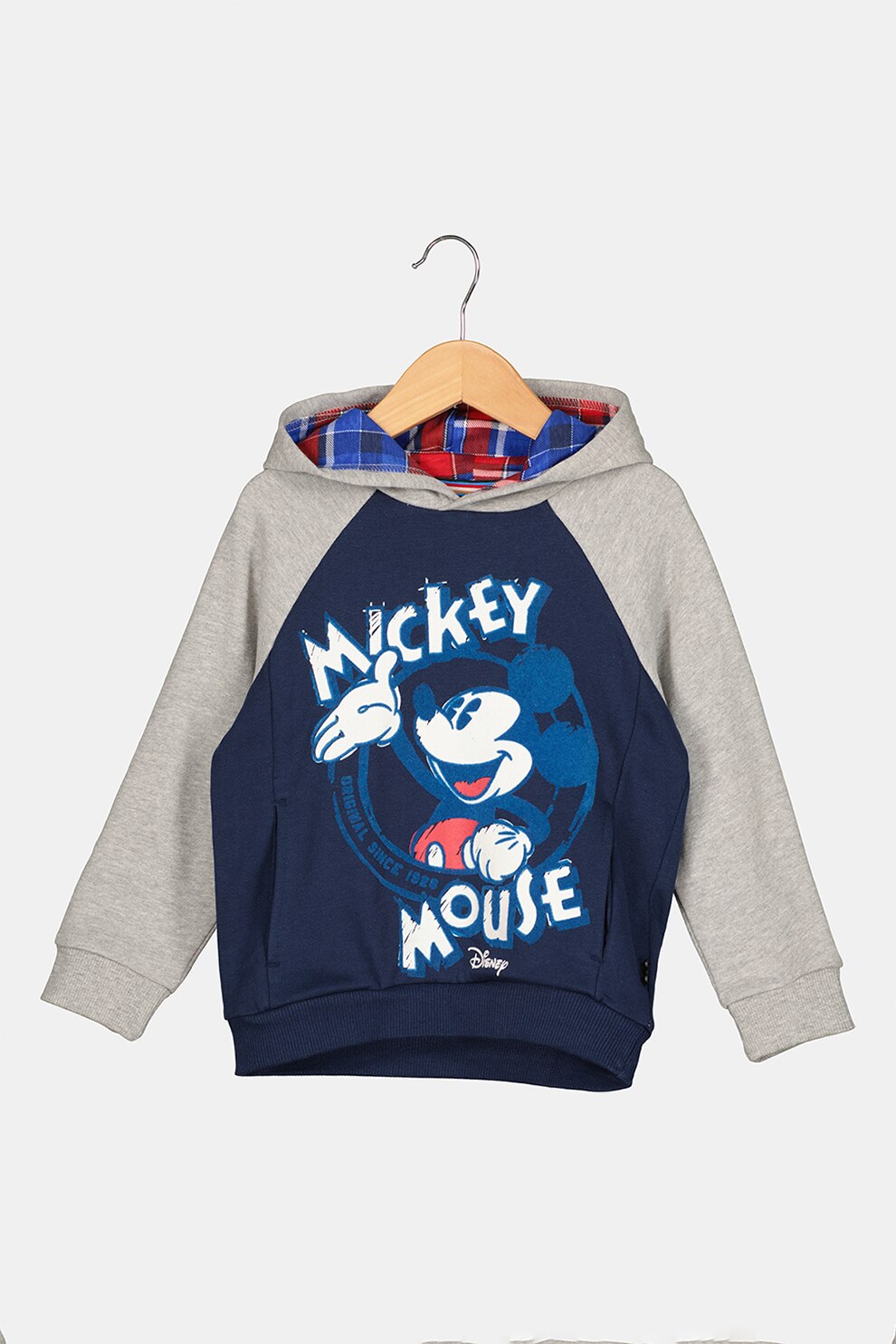 Original Marines, Hanorac cu imprimeu cu desene animate, Gri melange/Bleumarin/Alb