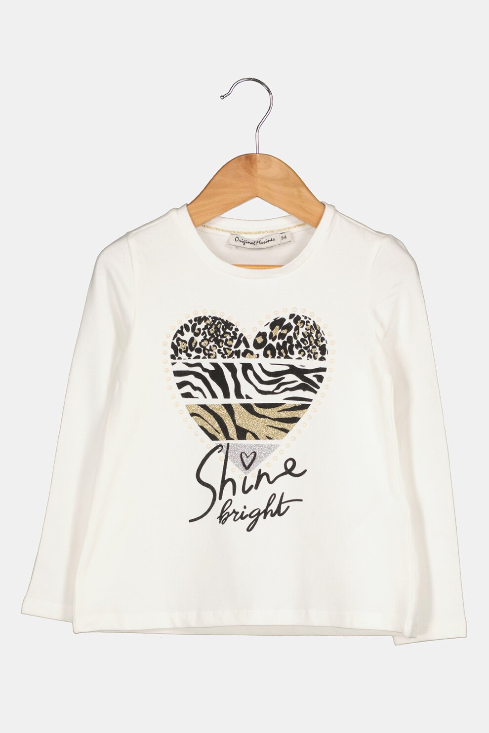 Original Marines, Bluza cu imprimeu text, Alb/Negru