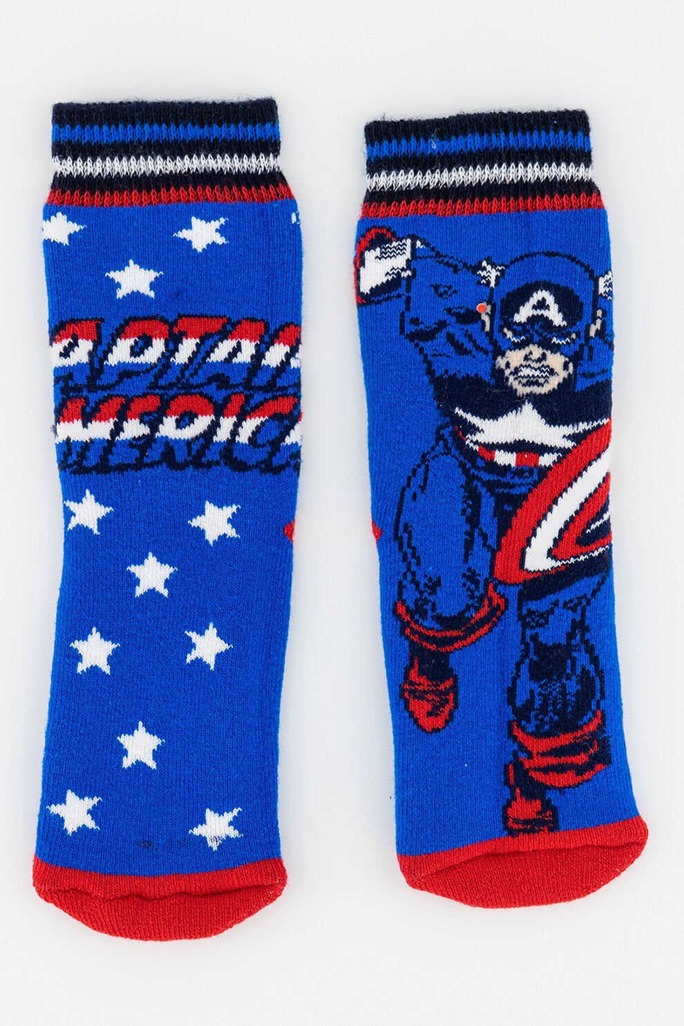 Original Marines, Sosete lungi cu model Marvel, Albastru/Rosu/Alb