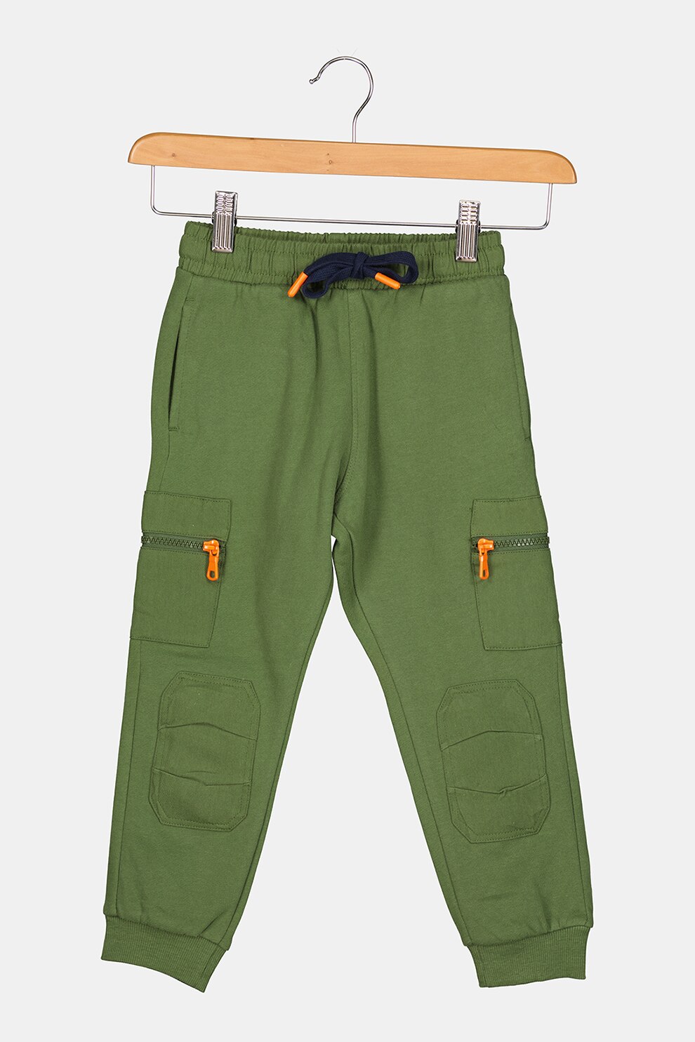 Original Marines, Pantaloni sport cu intarituri la nivelul genunchilor, Verde
