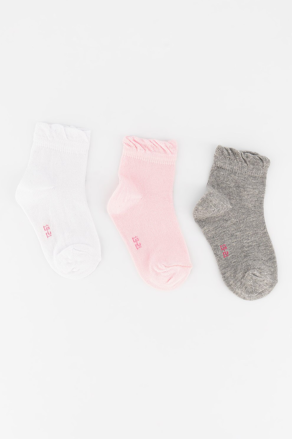 Original Marines, Set de sosete scurte - 3 perechi, Alb/Roz/Gri
