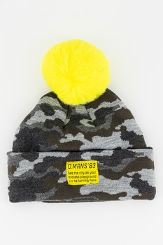 Original Marines, Caciula cu model camuflaj si imprimeu, Gri inchis/Verde neon, 2-3Y Standard Original Marines, Caciula cu model camuflaj si imprimeu, Gri inchis/Verde neon, 2-3Y Standard
