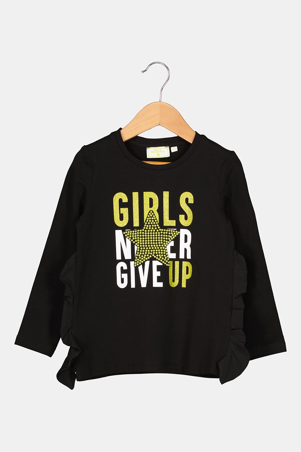 Original Marines, Bluza din amestec de bumbac cu imprimeu text, Negru/Verde/Alb, 98 CM