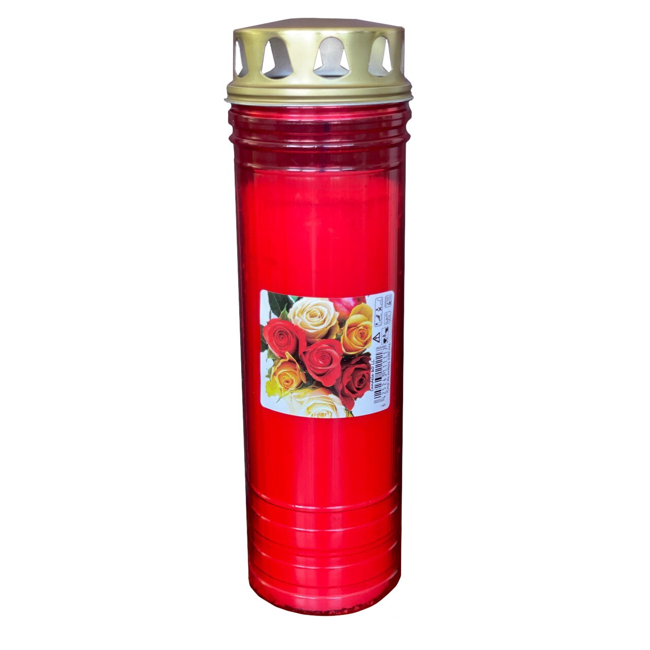 Candela cu capac anti-ploaie 60LL - Rosu