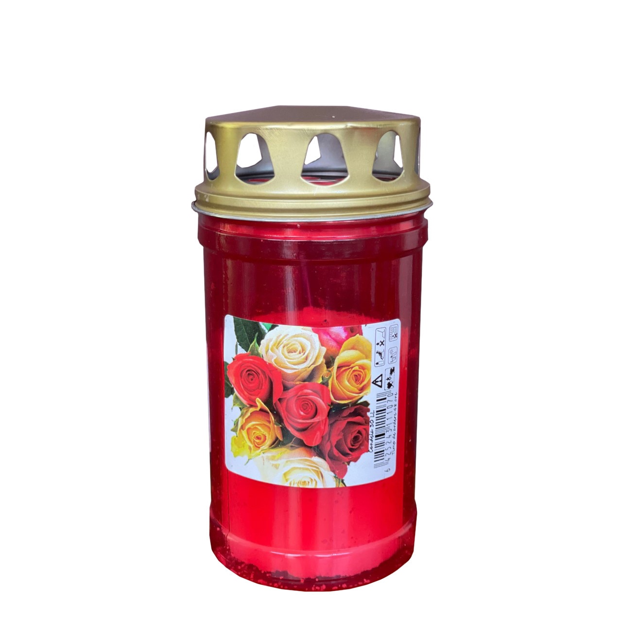 Candela cu capac anti-ploaie 30LL - Rosu