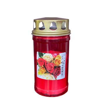 Candela cu capac anti-ploaie 30LL - Rosu Candela cu capac anti-ploaie 30LL - Rosu