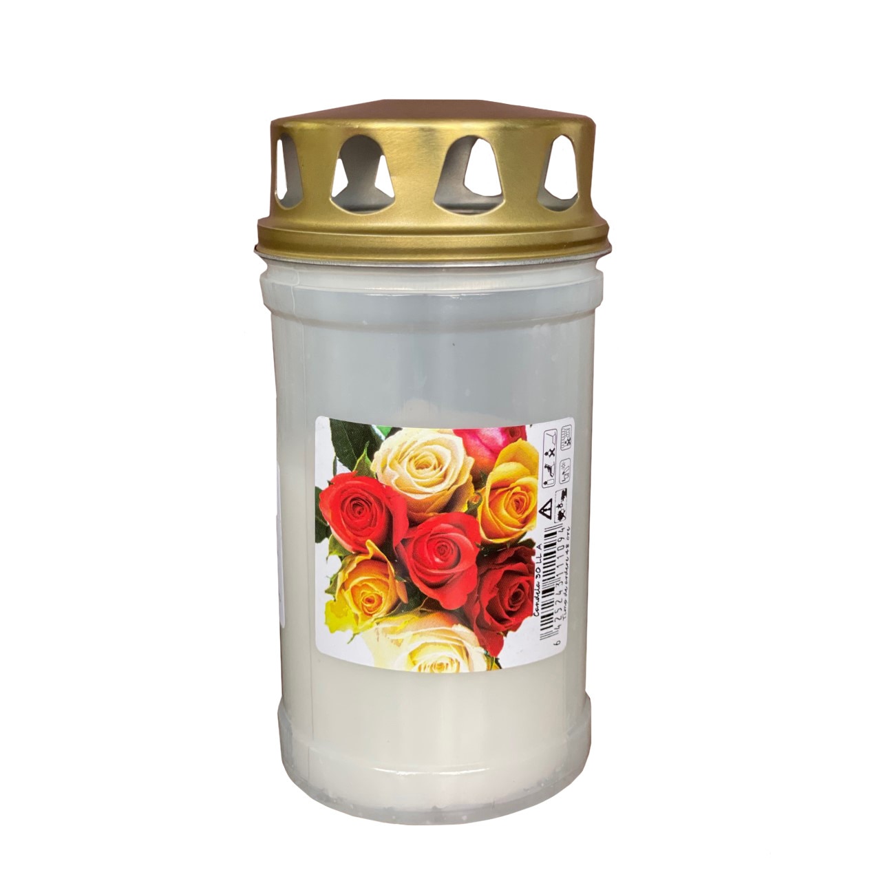 Candela cu capac anti-ploaie 30LL - Alb