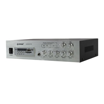 Amplificator Audio cu Functie Karaoke / Radio FM, Putere 50W, 1 x Mic in, Slot USB si Card SD, Ajustare Bass/Inalte/Volum, 2 Canale, Gri Amplificator Audio cu Functie Karaoke / Radio FM, Putere 50W, 1 x Mic in, Slot USB si Card SD, Ajustare Bass/Inalte/Volum, 2 Canale, Gri