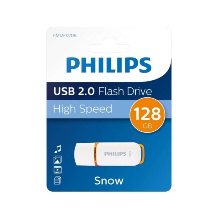 USB памет Philips 2.0, 128GB, Snow