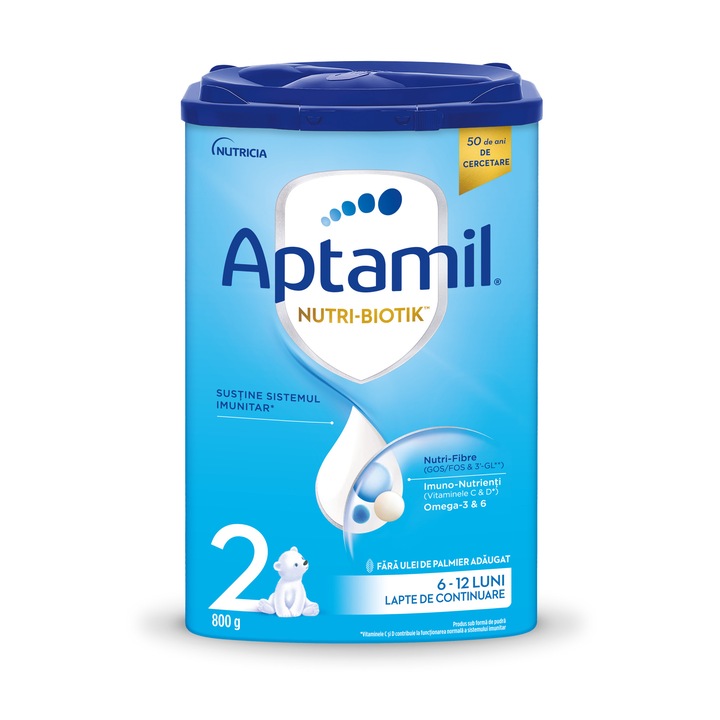 Lapte praf Aptamil NUTRI-BIOTIK 2, 800 g, 6-12 luni, Nutricia