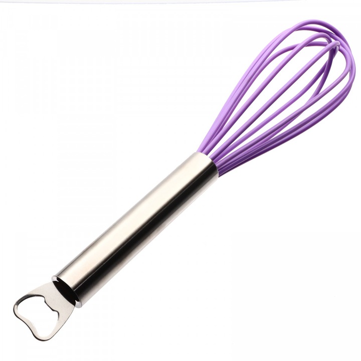 Tel din silicon termorezistent, cu deschizator de sticle, 34 cm, Mov