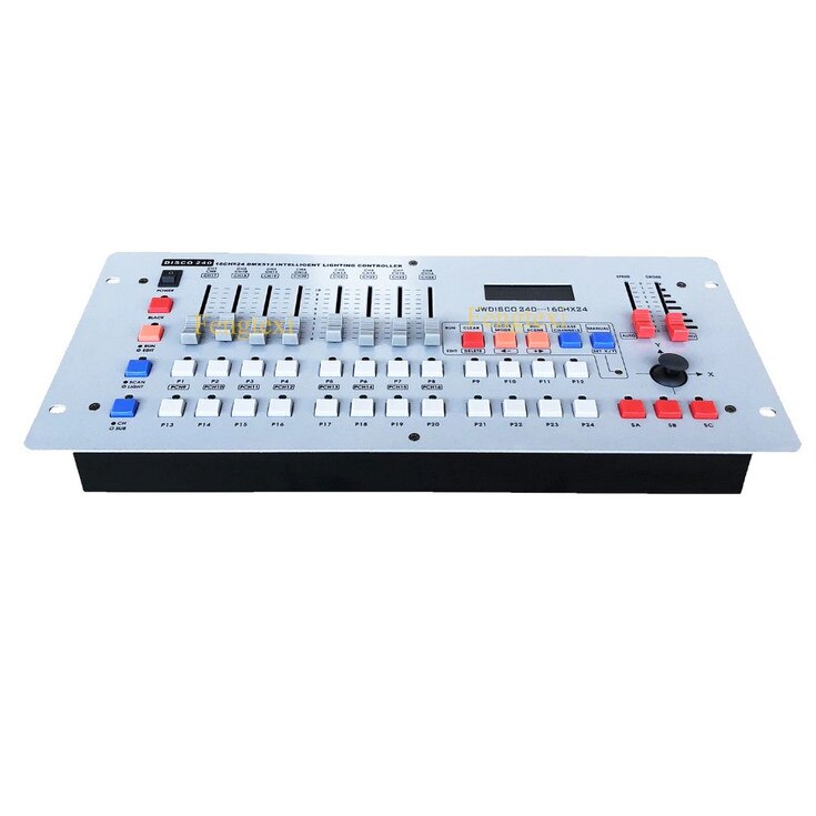 Controler DJ cu Lumina Inteligenta 16CHX12, 240 Canale DMX, Buton ON/OFF, Mod Cross, Design Compact si Subtire, AC 220V/50 Hz, Display LCD, Alb