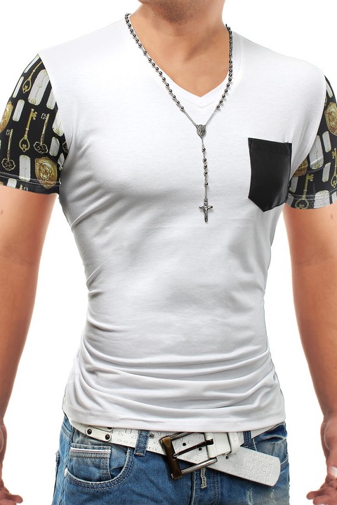 Férfi póló, ID1215, pamut/poliészter, 2XL, többszínű