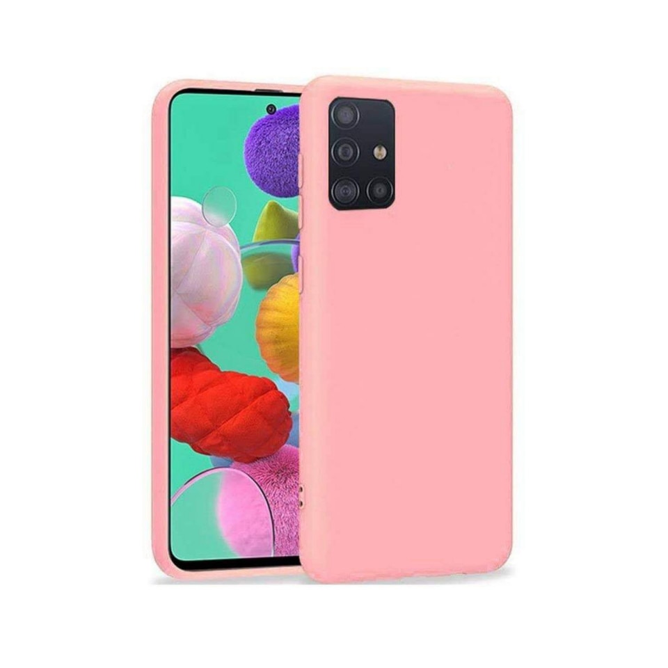 Husa Silicon moale compatibila cu Samsung A51, catifea, Roz deschis
