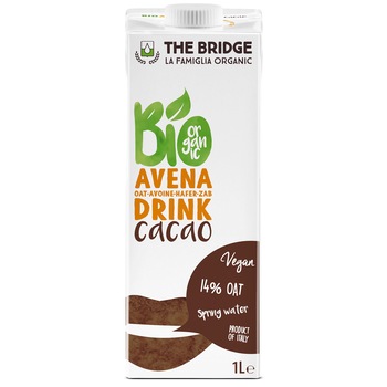 Bautura ecologica din ovaz cu cacao The Bridge, 1l Bautura ecologica din ovaz cu cacao The Bridge, 1l