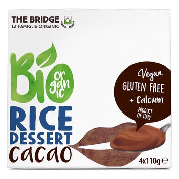 Desert ecologic din orez cu cacao The Bridge, 4x110g