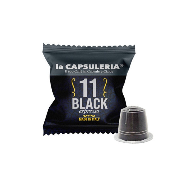 Set 10 capsule cafea Black Espresso, compatibile Nespresso, La Capsuleria