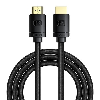 Cablu Baseus, HD Series CAKGQ-K01, HDMI- HDMI 2.1, Rezolutie 8K 60Hz, 3D, 48Gbps, Conectori placati cu aur 24K, Lungime 200 cm, Negru, Tip snur Cablu Baseus, HD Series CAKGQ-K01, HDMI- HDMI 2.1, Rezolutie 8K 60Hz, 3D, 48Gbps, Conectori placati cu aur 24K, Lungime 200 cm, Negru, Tip snur