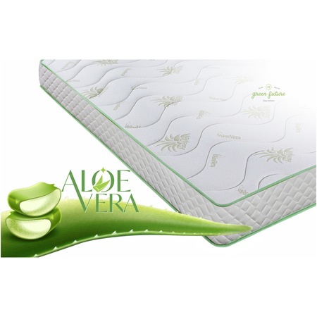 Saltea ortopedica, Green Future, Aloe Vera Pocket, 180x200x19 cm, arcuri pocket, spuma poliuretanica cu memorie, husa cu aloe vera, fermitate medie