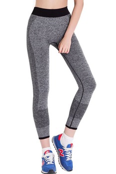 Colanti crop cu banda elastica in talie, gri, marime M Colanti crop cu banda elastica in talie, gri, marime M