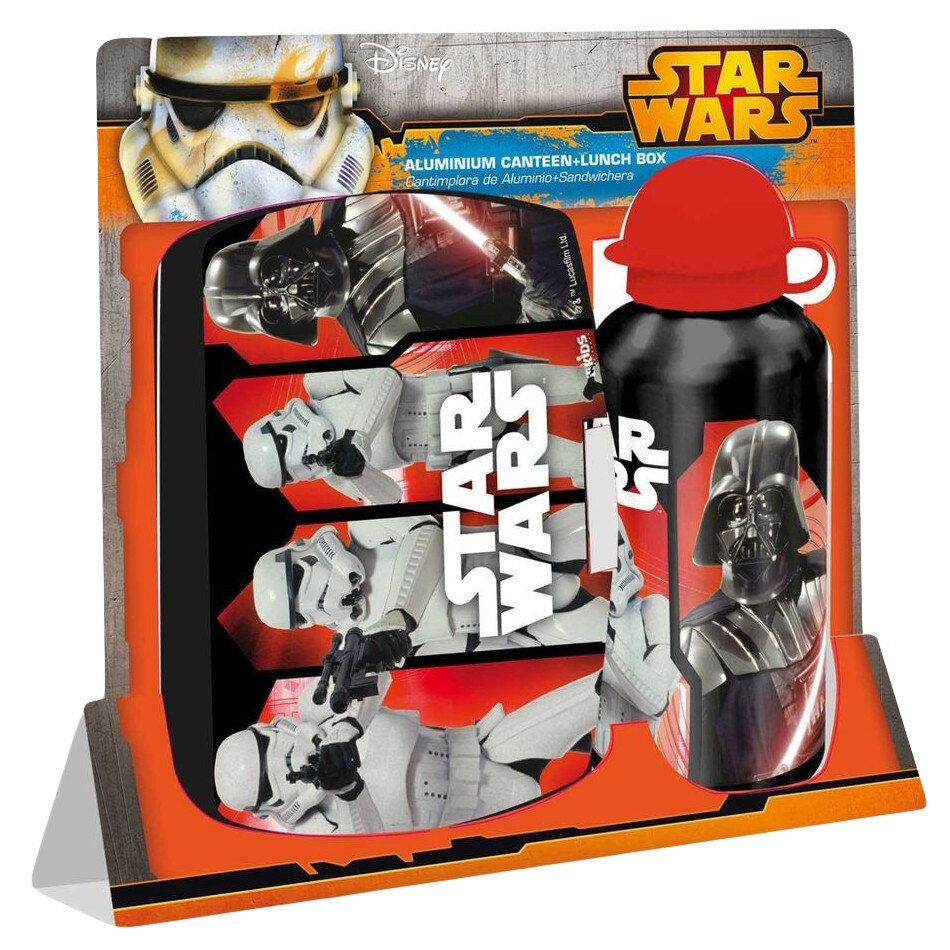 Set recipient apa Al 500ml si cutie pranz Star Wars rosu