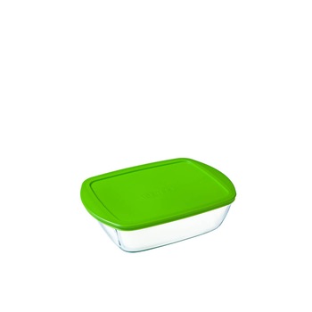 Vas dreptunghiular cu capac Daily, Pyrex, sticla termorezistenta, alb, 2.5 litri Vas dreptunghiular cu capac Daily, Pyrex, sticla termorezistenta, alb, 2.5 litri